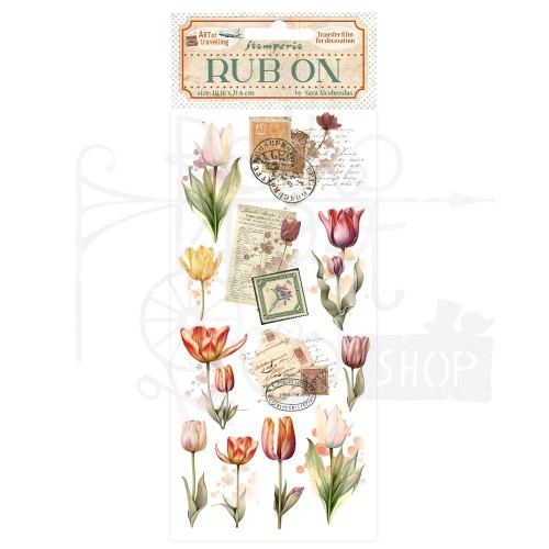 Rub-on transfer 10x21.6cm Art of Travelling Tulipany DFLRB135 Stamperia