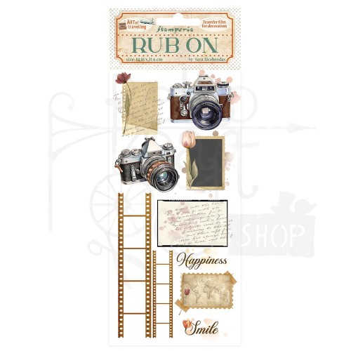 Rub-on transfer 10x21.6cm Art of Travelling Fotografia DFLRB132 Stamperia