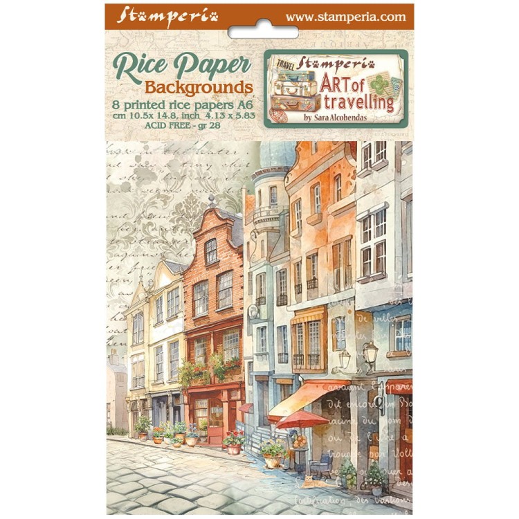 Papier ryżowy A6 Art of Travelling DFSAK6035 Stamperia