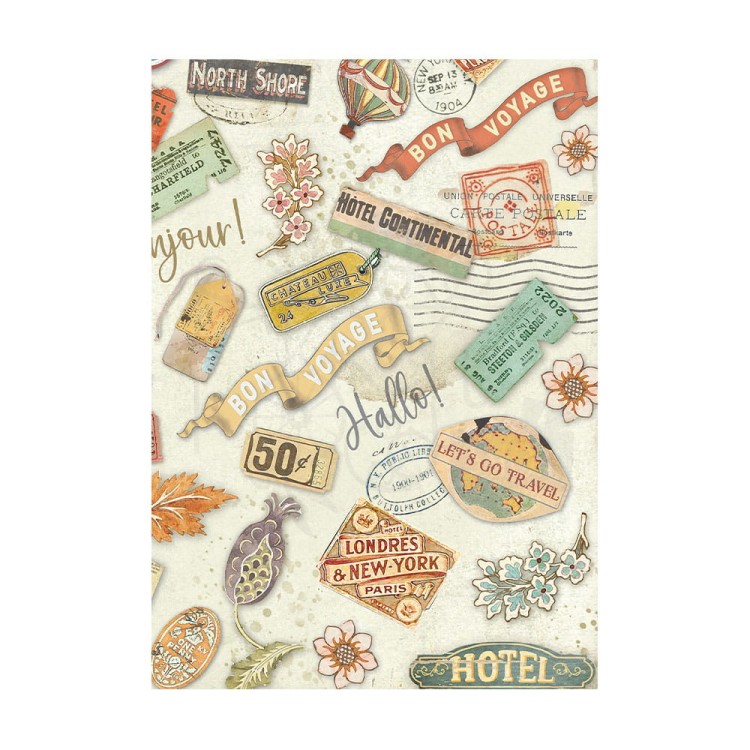 Papier ryżowy A6 Art of Travelling DFSAK6035 Stamperia
