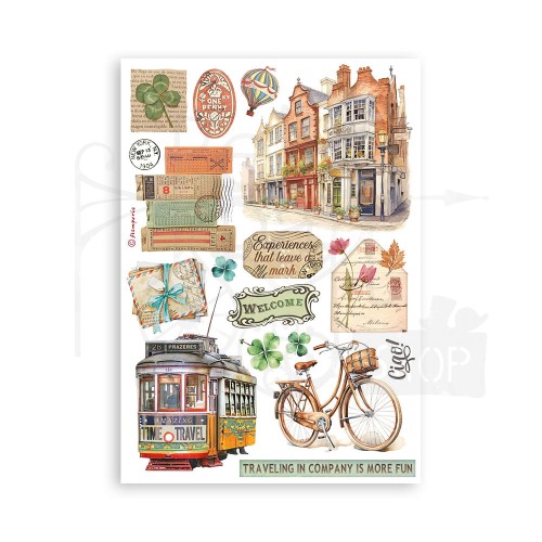 Papier washi A5 Art of Travelling SBW14 Stamperia