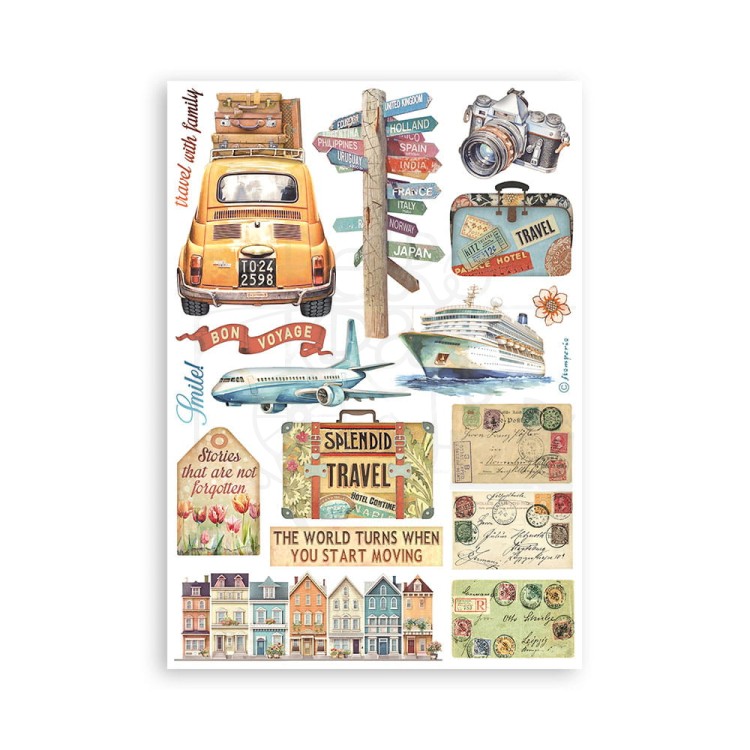 Papier washi A5 Art of Travelling SBW14 Stamperia