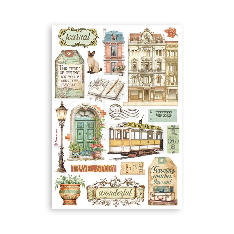 Papier washi A5 Art of Travelling SBW14 Stamperia