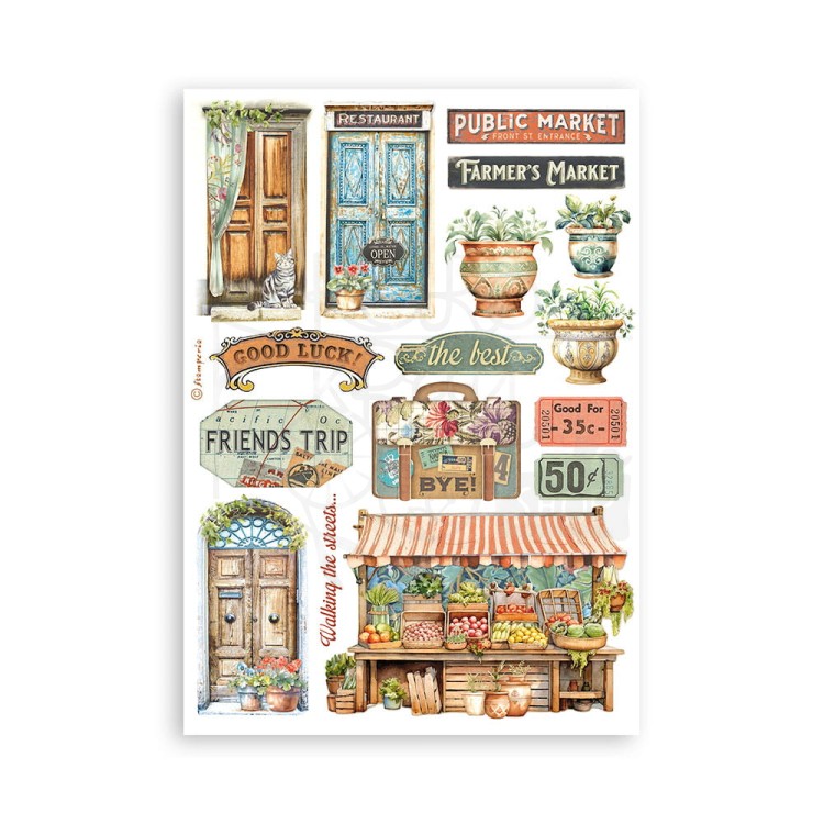 Papier washi A5 Art of Travelling SBW14 Stamperia