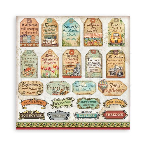 Zestaw papierów do scrapbookingu 20x20 Art of Travelling SBBS120 Stamperia