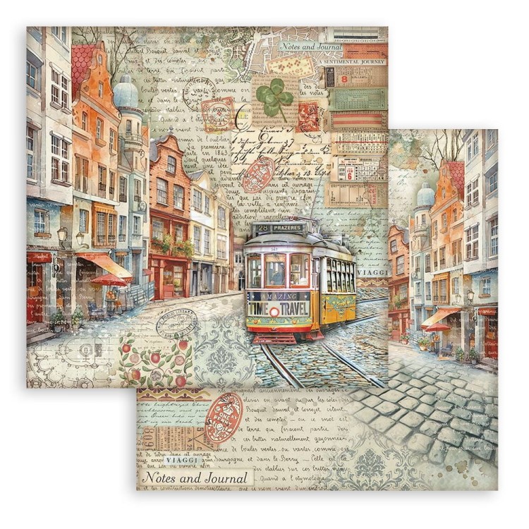Zestaw papierów do scrapbookingu 20x20 Art of Travelling SBBS120 Stamperia