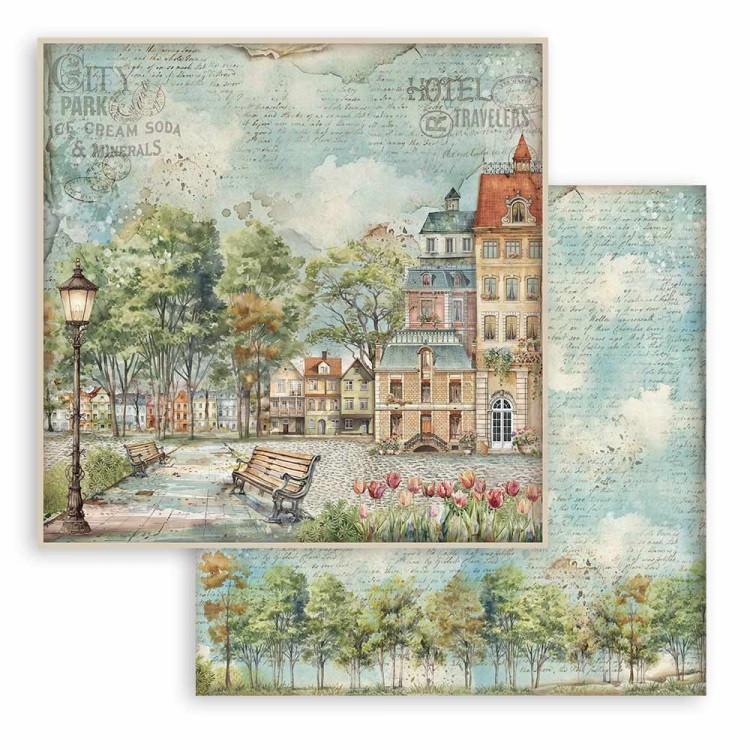Zestaw papierów do scrapbookingu 20x20 Art of Travelling SBBS120 Stamperia