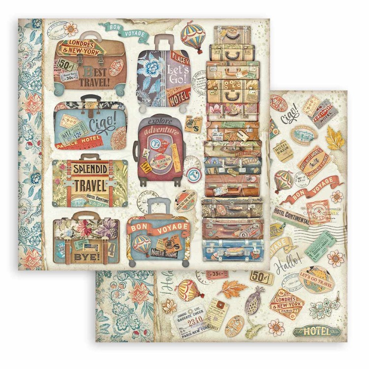 Zestaw papierów do scrapbookingu 20x20 Art of Travelling SBBS120 Stamperia