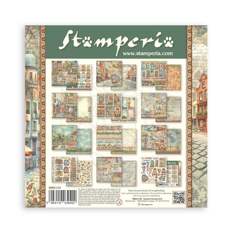 Zestaw papierów do scrapbookingu 20x20 Art of Travelling SBBS120 Stamperia