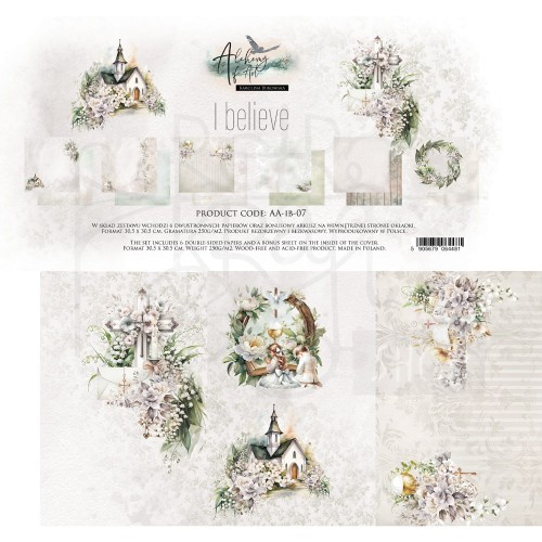 Zestaw papierów do scrapbookingu 30x30 I belive AA-IB-07 Alchemy of Art