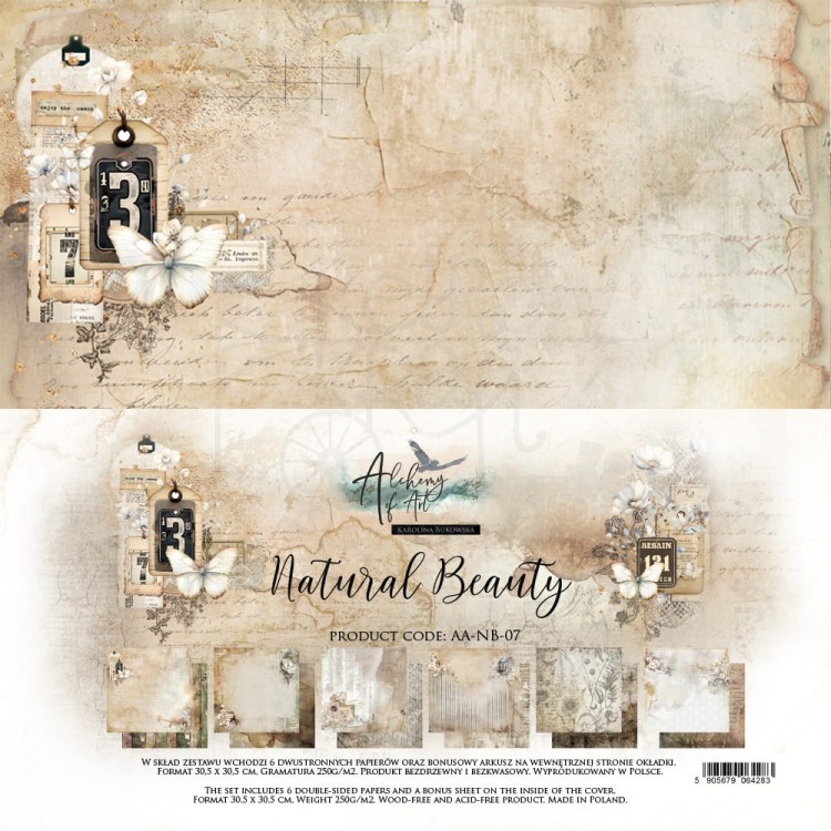 Zestaw papierów do scrapbookingu 30x30 Natural Beauty AA-NB-07 Alchemy of Art