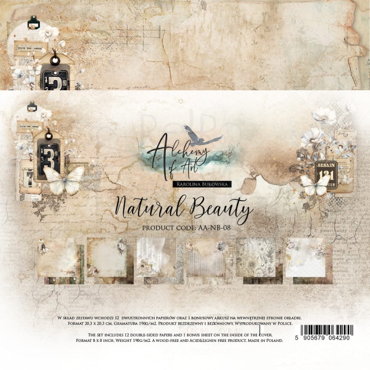 Zestaw papierów do scrapbookingu 20x20 Natural Beauty AA-NB-08 Alchemy of Art