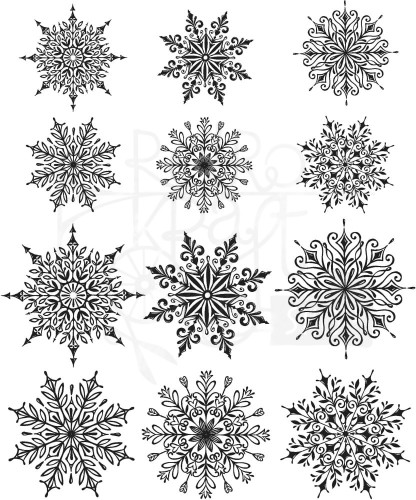 Stempel gumowy kauczukowy Mini Swirley Snowflakes CMS320 Tim Holtz Stampers Anonymous