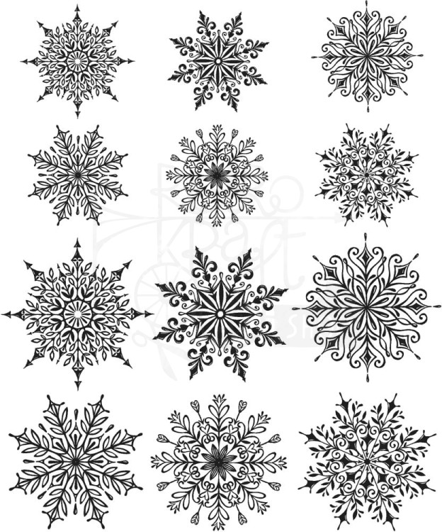 Stempel gumowy kauczukowy Mini Swirley Snowflakes CMS320 Tim Holtz Stampers Anonymous