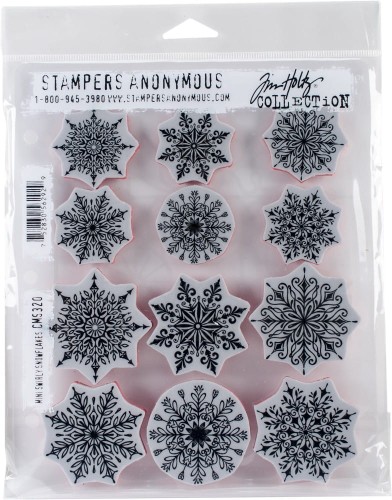 Stempel gumowy kauczukowy Mini Swirley Snowflakes CMS320 Tim Holtz Stampers Anonymous
