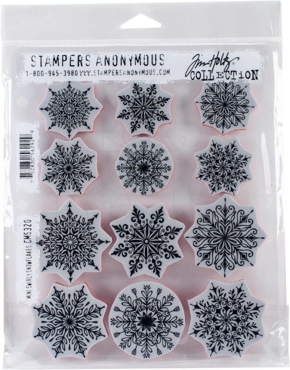 Stempel gumowy kauczukowy Mini Swirley Snowflakes CMS320 Tim Holtz Stampers Anonymous