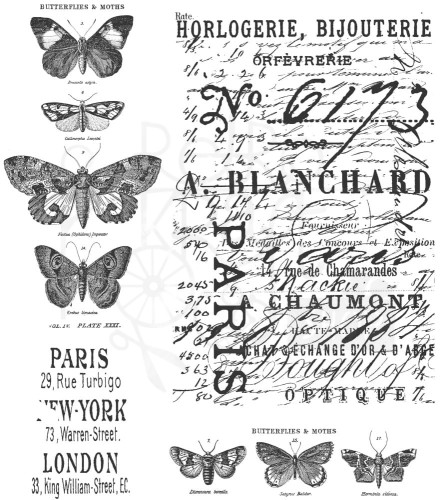 Stempel gumowy kauczukowy Papillon CMS106 Tim Holtz Stampers Anonymous