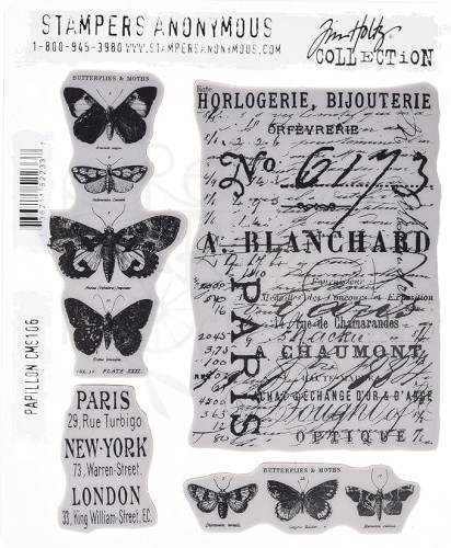 Stempel gumowy kauczukowy Papillon CMS106 Tim Holtz Stampers Anonymous