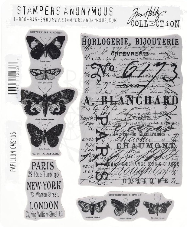 Stempel gumowy kauczukowy Papillon CMS106 Tim Holtz Stampers Anonymous