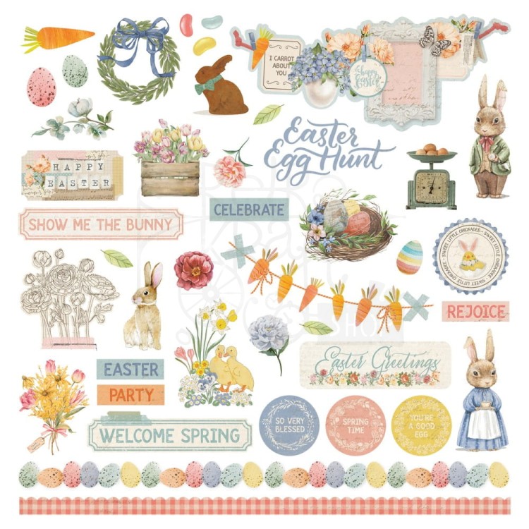 Naklejki papierowe Bunnies &amp; Blooms BUN3741 PhotoPlay