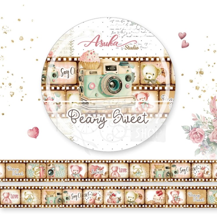 Taśma Washi Tape Beary Sweet 2 15mm x 5m MP-61227 Asuka Studio