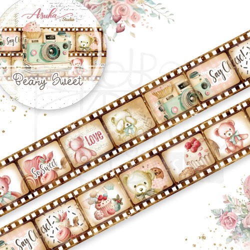 Taśma Washi Tape Beary Sweet 2 15mm x 5m MP-61227 Asuka Studio