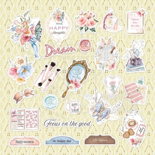 Ozdoby papierowe die-cuts Dusty Rose Ephemera MP-61121 Asuka Studio