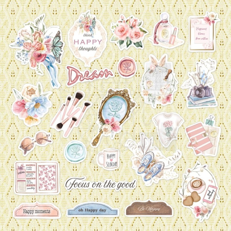 Ozdoby papierowe die-cuts Dusty Rose Ephemera MP-61121 Asuka Studio