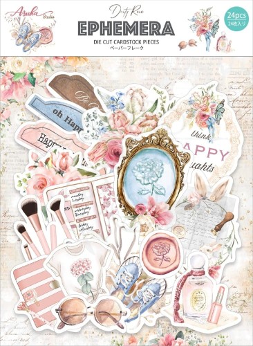 Ozdoby papierowe die-cuts Dusty Rose Ephemera MP-61121 Asuka Studio