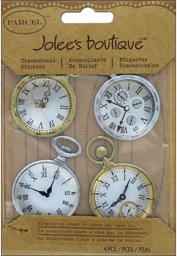 Naklejki tekturowe Zegary retro 3D 50-20718 Jolee's Boutique