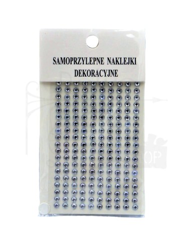 Kryształki srebrne samoprzylepne 4mm 190 szt.