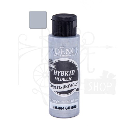 Farba akrylowa hybrydowa metalik Srebrny 70ml HM804-70 Cadence