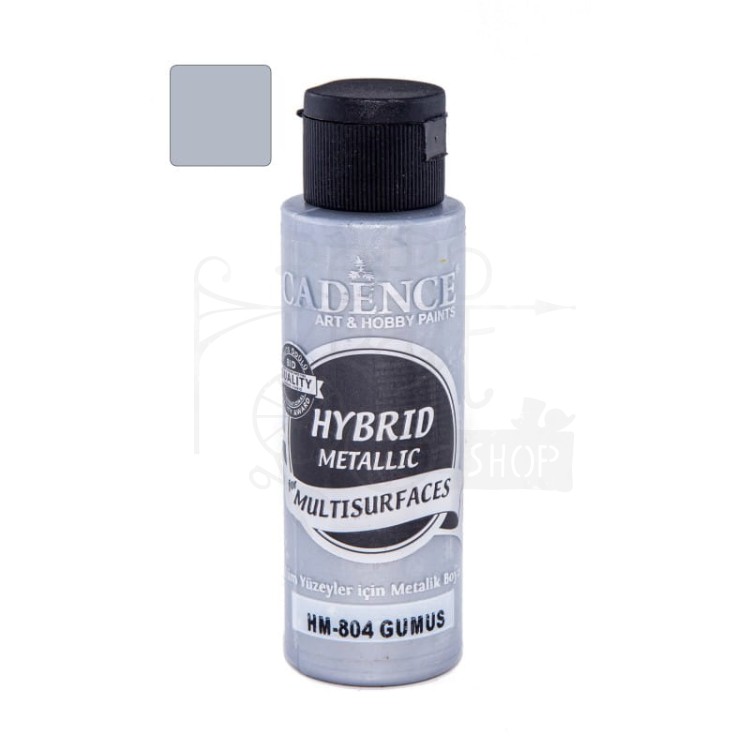 Farba akrylowa hybrydowa metalik Srebrny 70ml HM804-70 Cadence