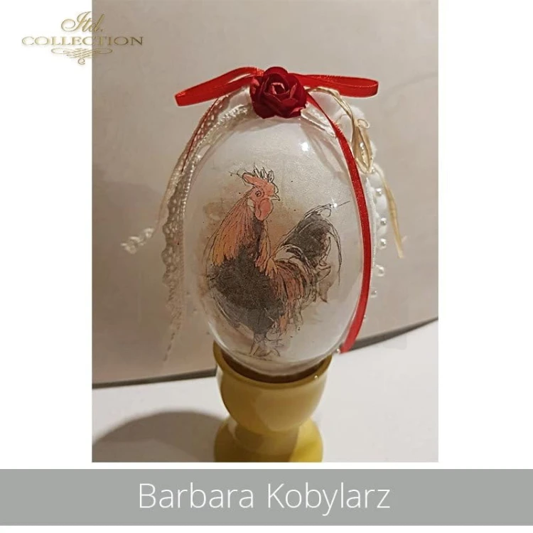 Papier ryżowy do decoupage A4 Wielkanoc koguty kury kurczaczki R1349 ITD Collection