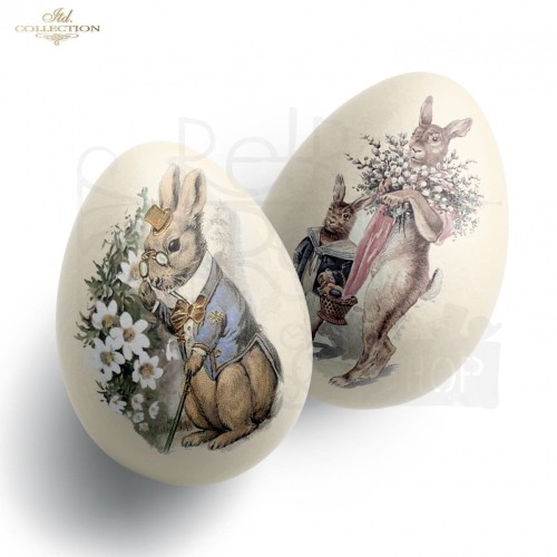Papier ryżowy do decoupage A4 Wielkanoc zajączki Vintage R1578 ITD Collection