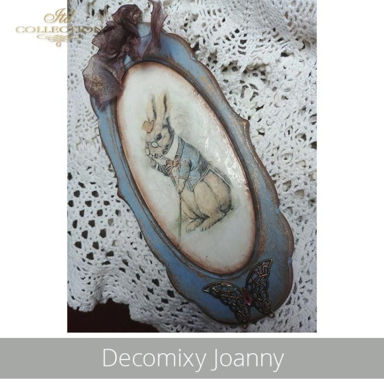 Papier ryżowy do decoupage A4 Wielkanoc zajączki Vintage R1578 ITD Collection