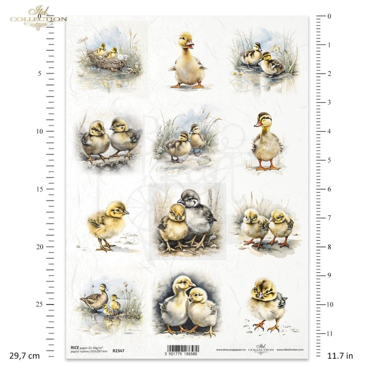 Papier ryżowy do decoupage A4 Wielkanoc zajączki i jajka R2347 ITD Collection