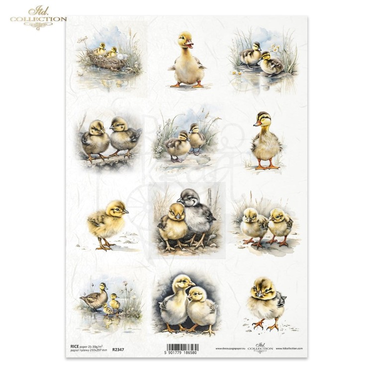 Papier ryżowy do decoupage A4 Wielkanoc zajączki i jajka R2347 ITD Collection