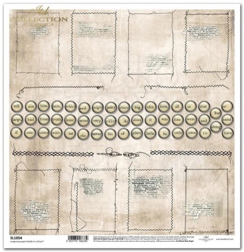 Papier do scrapbookingu 30x30 Ulotne chwile ściegi guziczki SL1054 ITD Collection