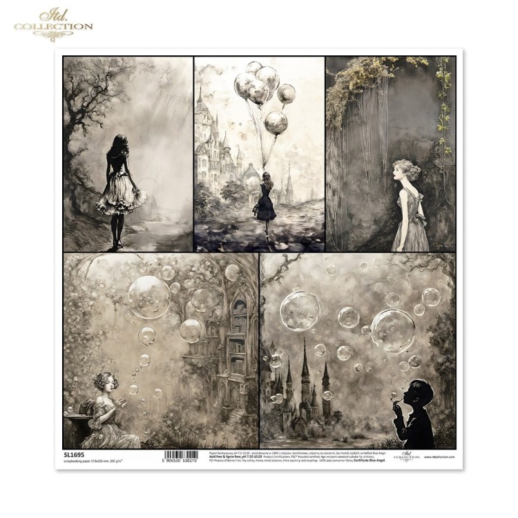 Papier do scrapbookingu 30x30 Lost in a Fairy Tale postacie z baśni SL1695 ITD Collection