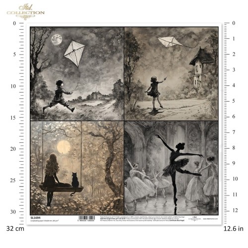 Papier do scrapbookingu 30x30 Lost in a Fairy Tale postacie z baśni SL1694 ITD Collection
