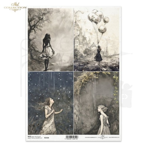 Papier ryżowy do decoupage A4 Lost in a Fairy Tale R2538 ITD Collection