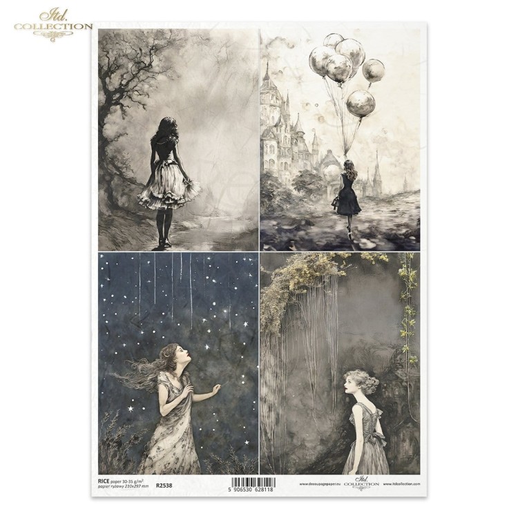 Papier ryżowy do decoupage A4 Lost in a Fairy Tale R2538 ITD Collection