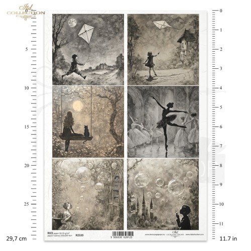 Papier ryżowy do decoupage A4 Lost in a Fairy Tale R2539 ITD Collection