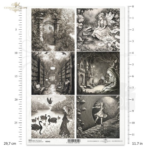 Papier ryżowy do decoupage A4 Lost in a Fairy Tale R2542 ITD Collection