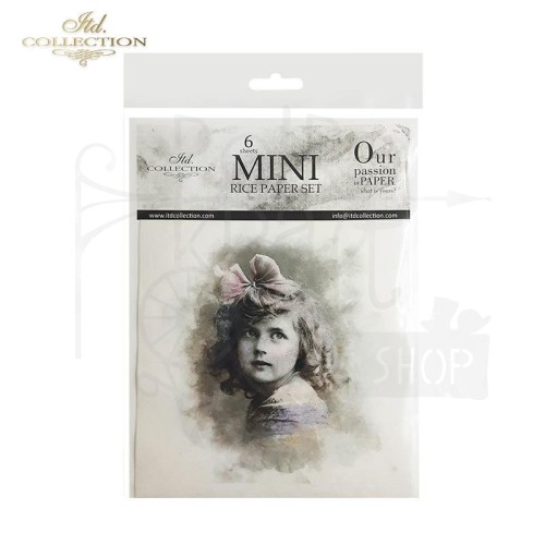 Zestaw papierów ryżowych do decoupage 14.8x14.8 Dzieci w stylu retro RSM015 ITD Collection