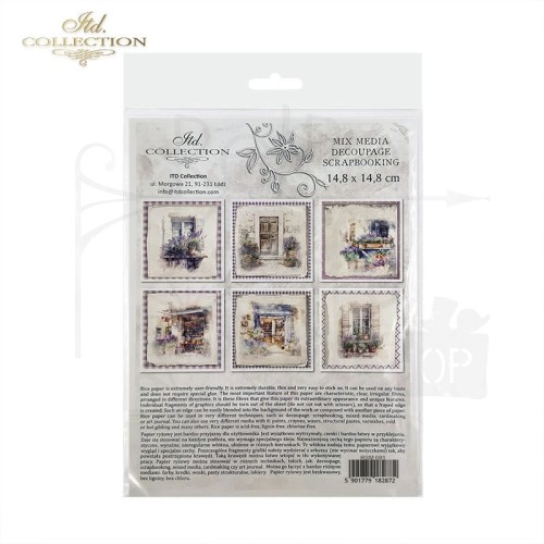 Zestaw papierów ryżowych do decoupage 14.8x14.8 Lawenda RSM081 ITD Collection