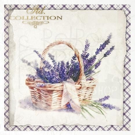 Zestaw papierów ryżowych do decoupage 14.8x14.8 Lawenda RSM082 ITD Collection