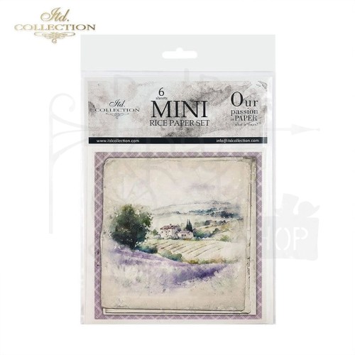 Zestaw papierów ryżowych do decoupage 14.8x14.8 Lawenda RSM083 ITD Collection