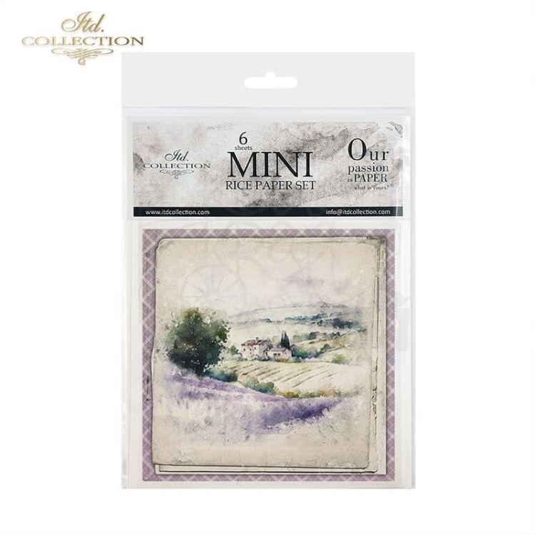 Zestaw papierów ryżowych do decoupage 14.8x14.8 Lawenda RSM083 ITD Collection
